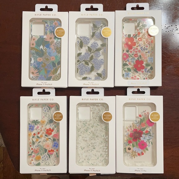 Rifle Paper Co. iPhone 11 Pro/Xs/X Set of 6 Cases New In Box